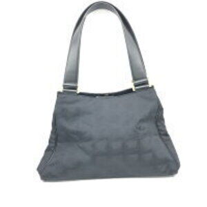 Chanel Black Shoulder Handbag Travel Bag Line Jacquard